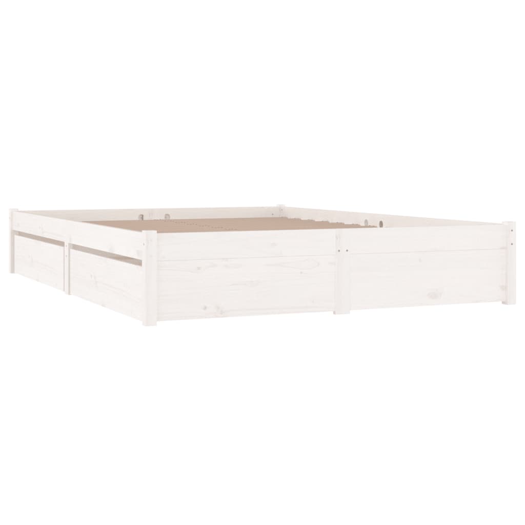 Bed with drawers white 160x200 cm