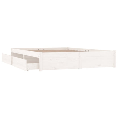 Bed with drawers white 160x200 cm