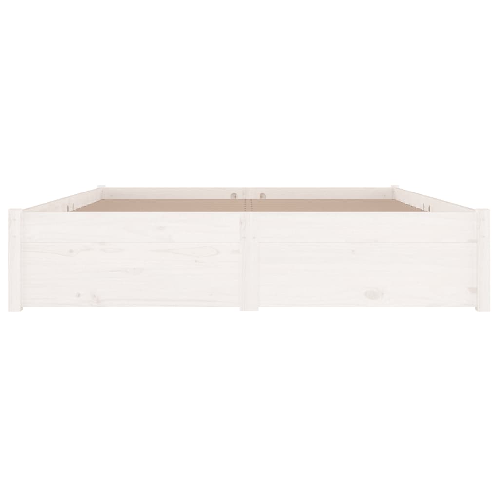 Bed with drawers white 200x200 cm