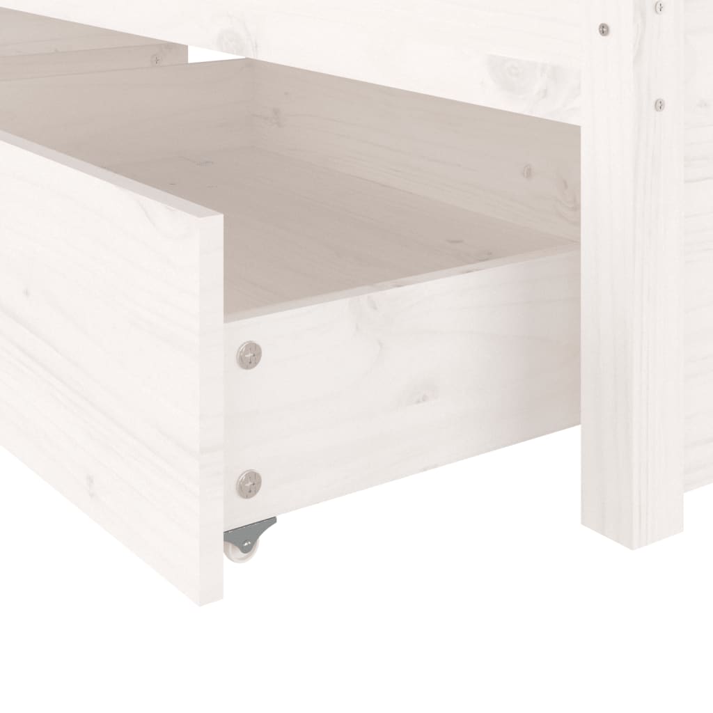 Bed with drawers white 200x200 cm