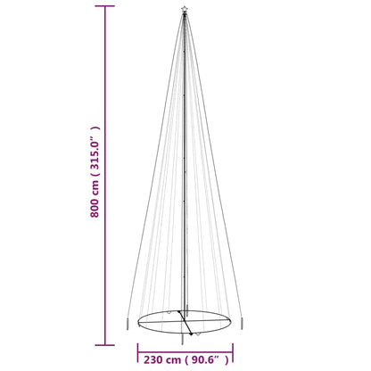 Weihnachtsbaum Kegelform Mehrfarbig 1134 LEDs 230x800 cm