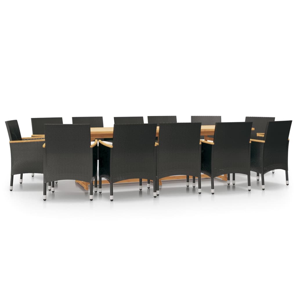 13-tlg. Garten-Essgruppe mit Kissen Schwarz