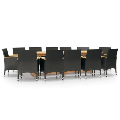 13-tlg. Garten-Essgruppe mit Kissen Schwarz