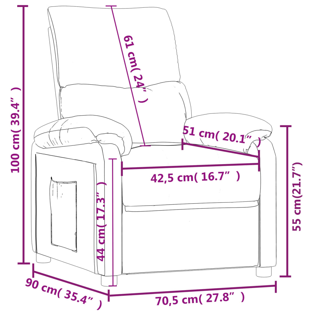 Relaxsessel Braun Stoff