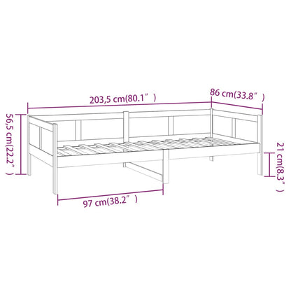 Tagesbett Honigbraun Massivholz Kiefer 80x200 cm