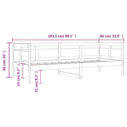 Tagesbett Grau Massivholz Kiefer 80x200 cm