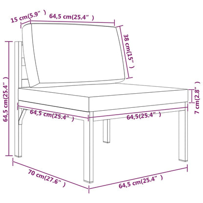 4-tlg. Garten-Lounge-Set mit Kissen Aluminium Anthrazit