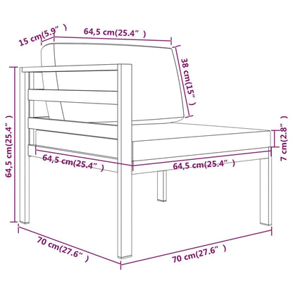 5-tlg. Garten-Lounge-Set mit Kissen Aluminium Anthrazit