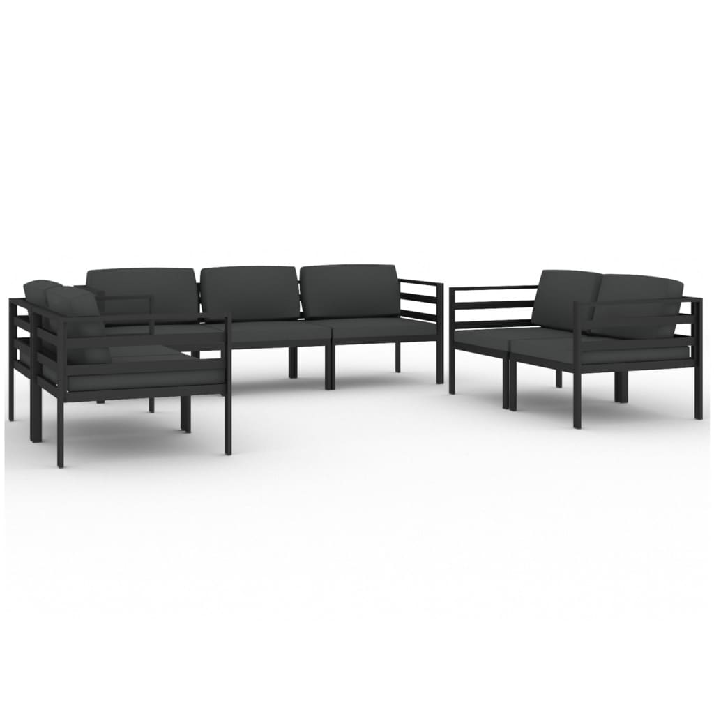 7-tlg. Garten-Lounge-Set mit Kissen Aluminium Anthrazit