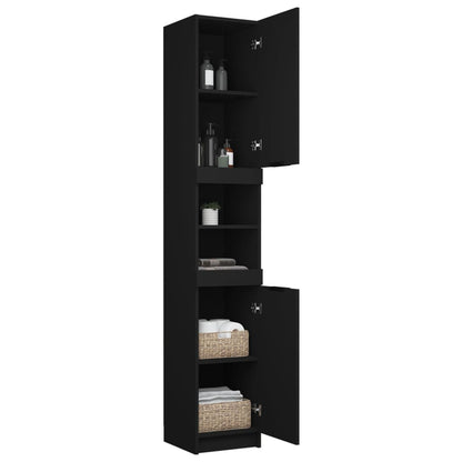 Badschrank Schwarz 32x34x188,5 cm Holzwerkstoff