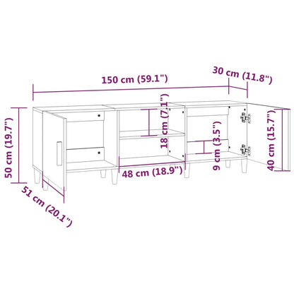 TV-Schrank Weiß 150x30x50 cm Holzwerkstoff