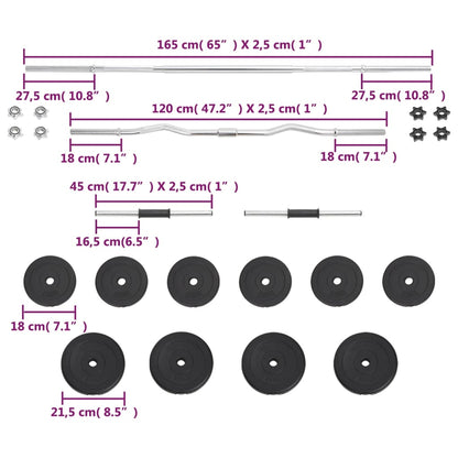 Langhantel- und Kurzhantel-Set 30 kg