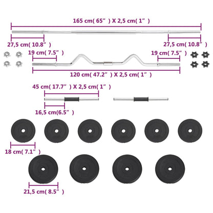 Langhantel- und Kurzhantel-Set 30 kg