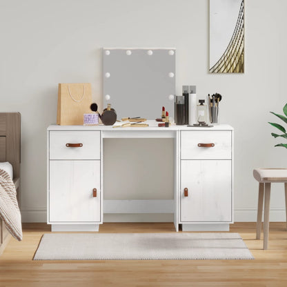 Dressing table set with LED white solid pine