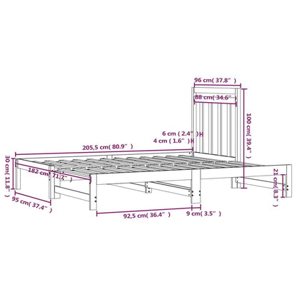 Tagesbett Ausziehbar Schwarz 2x(90x200) cm Massivholz Kiefer