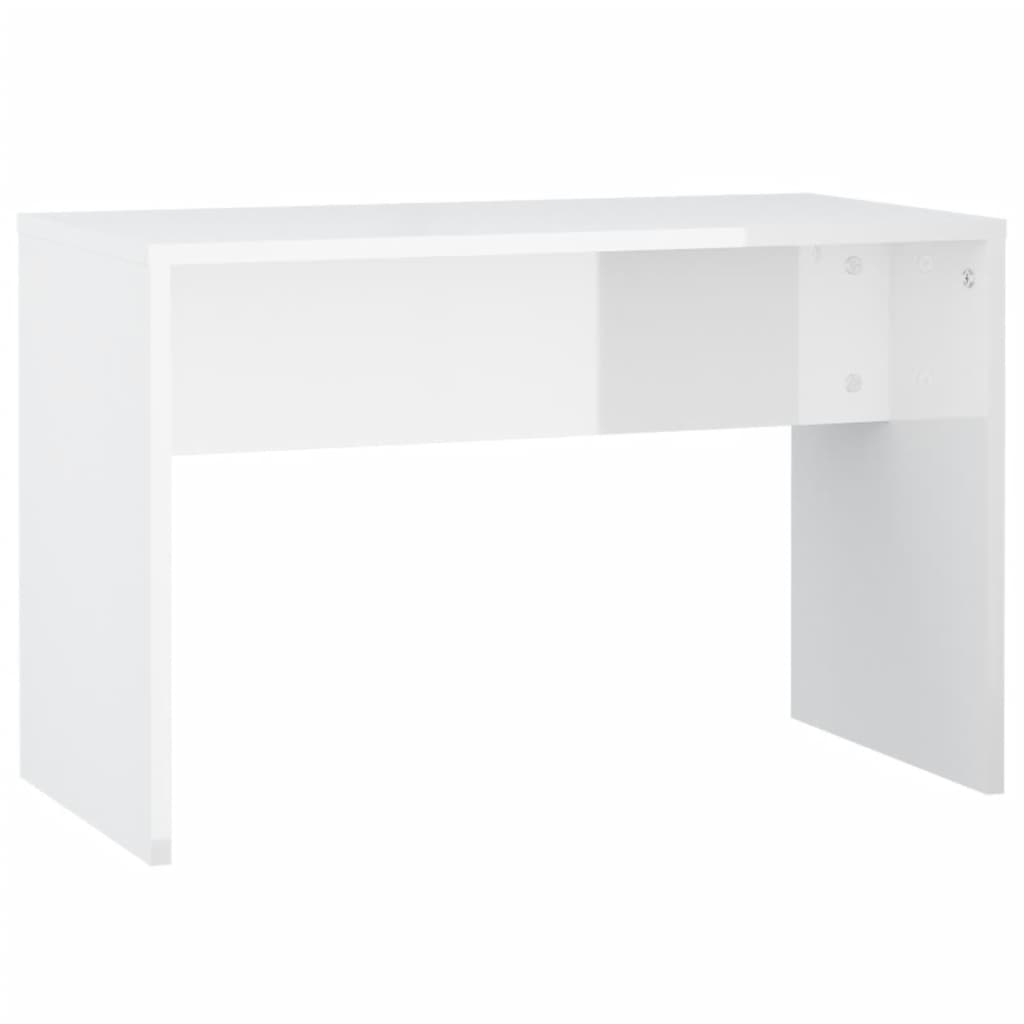 Dressing table set with LED high gloss white wood material