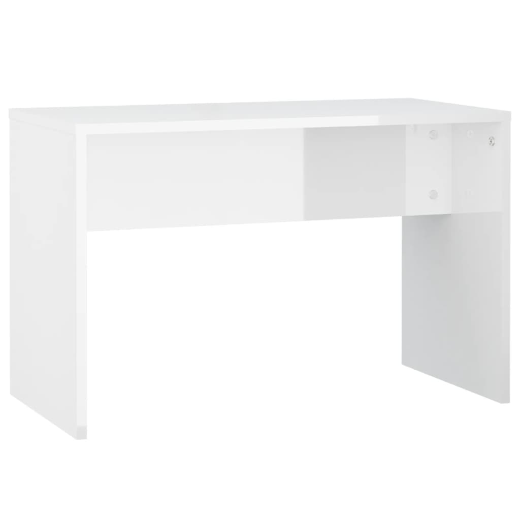 Dressing table set with LED high gloss white wood material