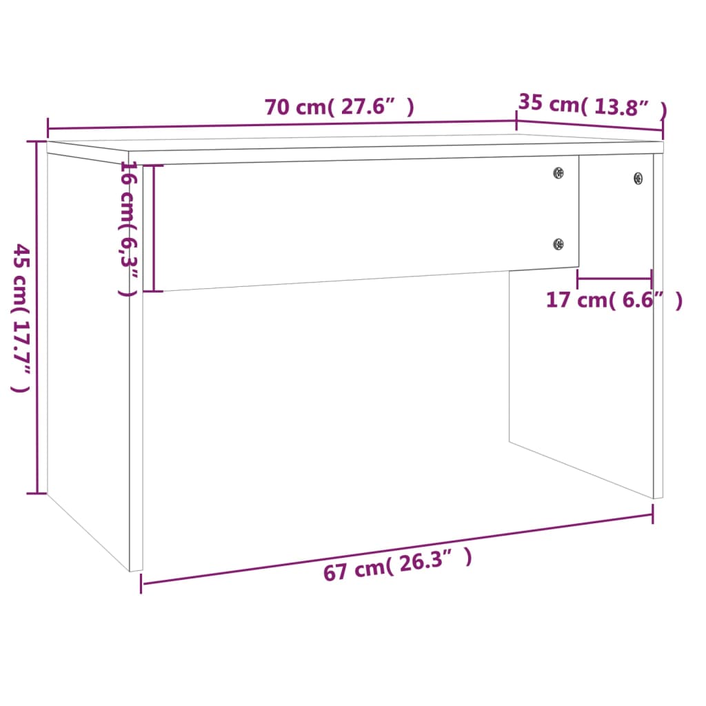 Dressing table set white 74.5x40x141 cm