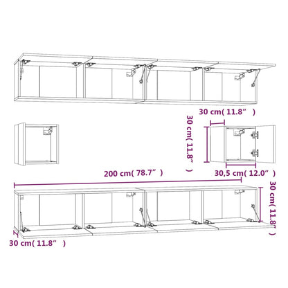 6-tlg. TV-Schrank-Set Sonoma-Eiche Holzwerkstoff