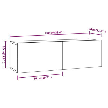 3-tlg. TV-Schrank-Set Räuchereiche Holzwerkstoff