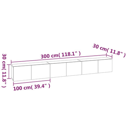 3-tlg. TV-Schrank-Set Braun Eichen-Optik Holzwerkstoff