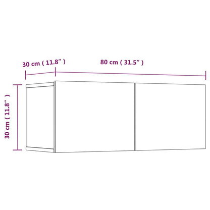 4-tlg. TV-Schrank-Set Schwarz Holzwerkstoff