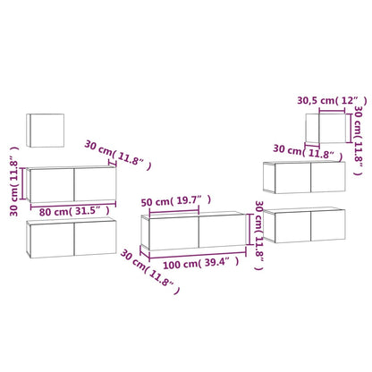 7-tlg. TV-Schrank-Set Weiß Holzwerkstoff