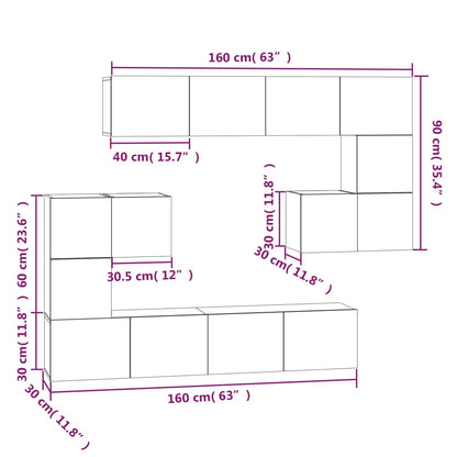 TV-Wandschrank Weiß Holzwerkstoff