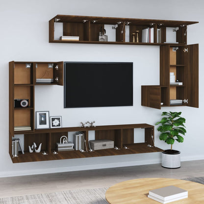 TV-Wandschrank Braun Eichen-Optik Holzwerkstoff