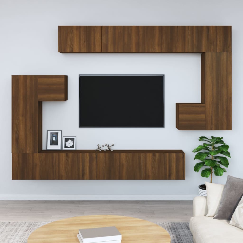 TV-Wandschrank Braun Eichen-Optik Holzwerkstoff