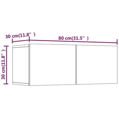 6-tlg. TV-Schrank-Set Braun Eichen-Optik Holzwerkstoff