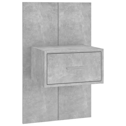 Headboard with bedside tables concrete grey wood material