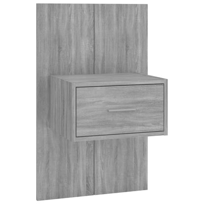 Headboard with bedside tables Grey Sonoma wood material