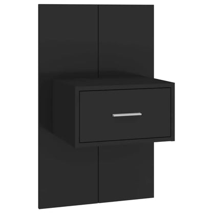 Headboard with bedside tables Black wood material