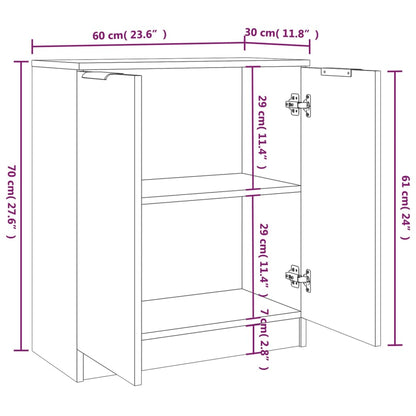 Sideboards 2 Stk. Schwarz 60x30x70 cm Holzwerkstoff