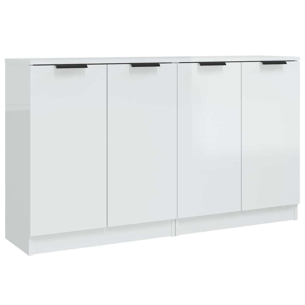 Sideboards 2 pcs. High gloss white 60x30x70 cm wood material