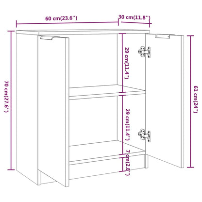 3-tlg. Sideboard-Set Schwarz Holzwerkstoff