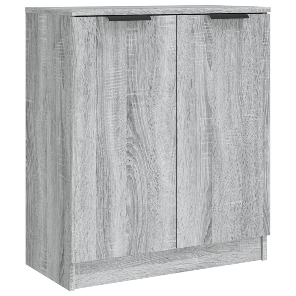 3-tlg. Sideboard Grau Sonoma Eiche-Optik Holzwerkstoff