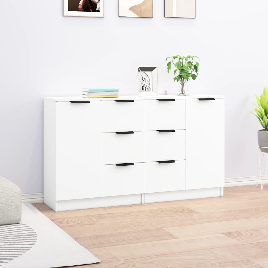 Sideboards 2 pcs. White 60x30x70 cm wood material