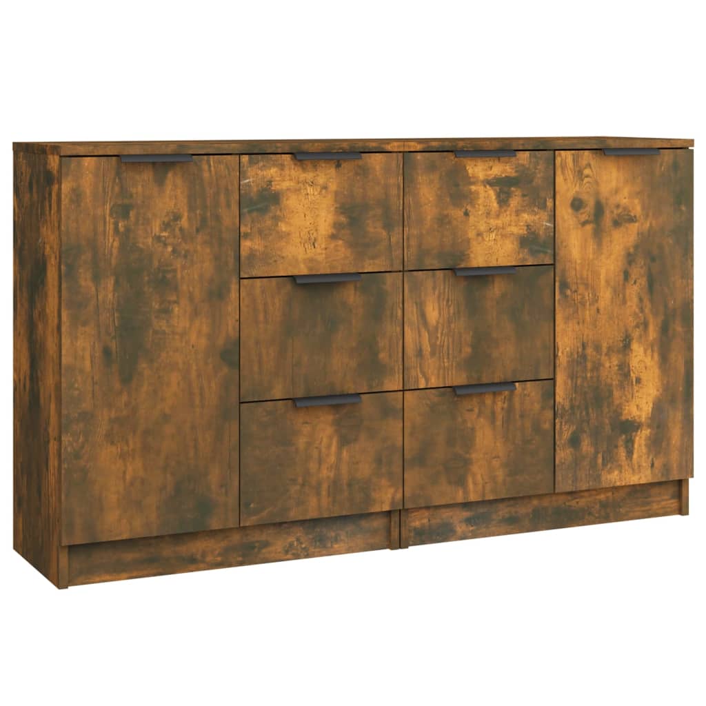 Sideboards 2 Stk. Räuchereiche 60x30x70 cm Holzwerkstoff