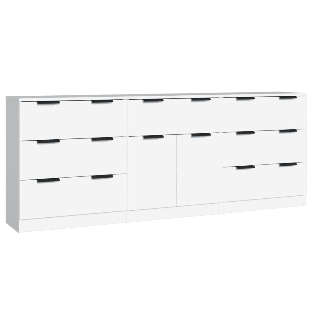 3-piece sideboard white wood material