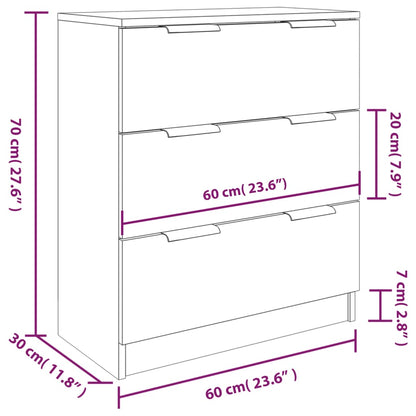 3-piece sideboard white wood material