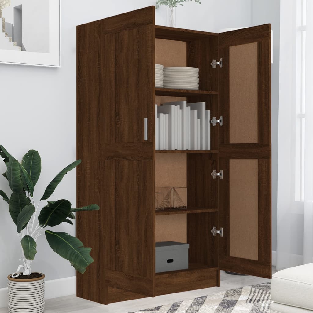 Bücherschrank Braun Eichen-Optik 82,5x30,5x150 cm Holzwerkstoff