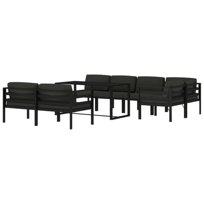 8-tlg. Garten-Lounge-Set mit Kissen Aluminium Anthrazit