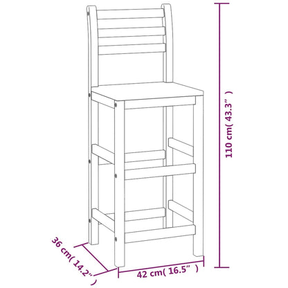 Barhocker 8 Stk. Massivholz Akazie