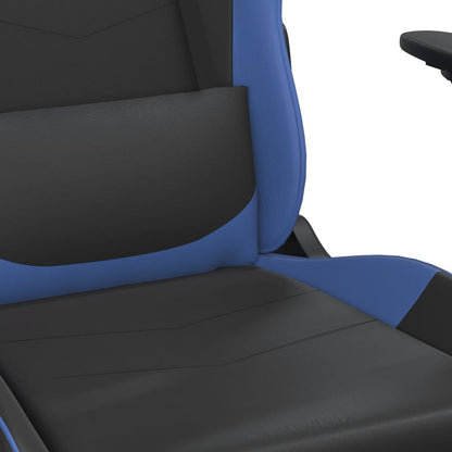 Gaming-Stuhl mit Massagefunktion Schwarz und Blau Kunstleder