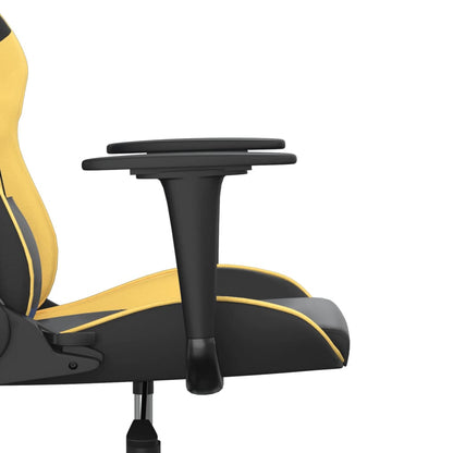 Gaming-Stuhl mit Massagefunktion Schwarz & Golden Kunstleder