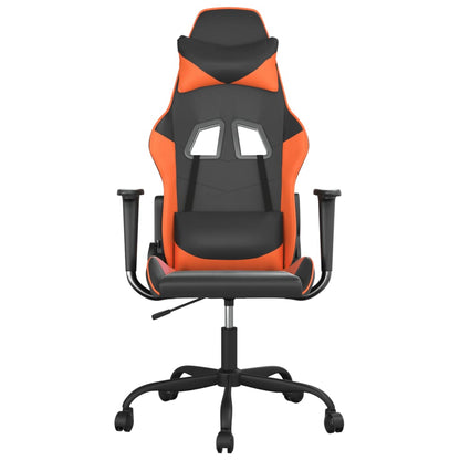 Gaming-Stuhl mit Massagefunktion Schwarz und Orange Kunstleder