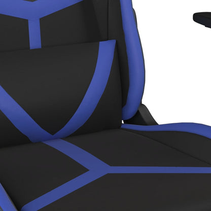 Gaming-Stuhl mit Massagefunktion Schwarz und Blau Kunstleder