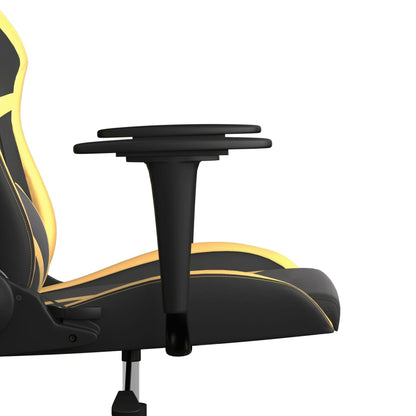 Gaming-Stuhl mit Massagefunktion Schwarz & Golden Kunstleder